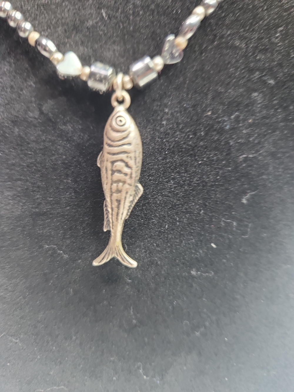 Silver Fish Pendant Necklace - Unbranded